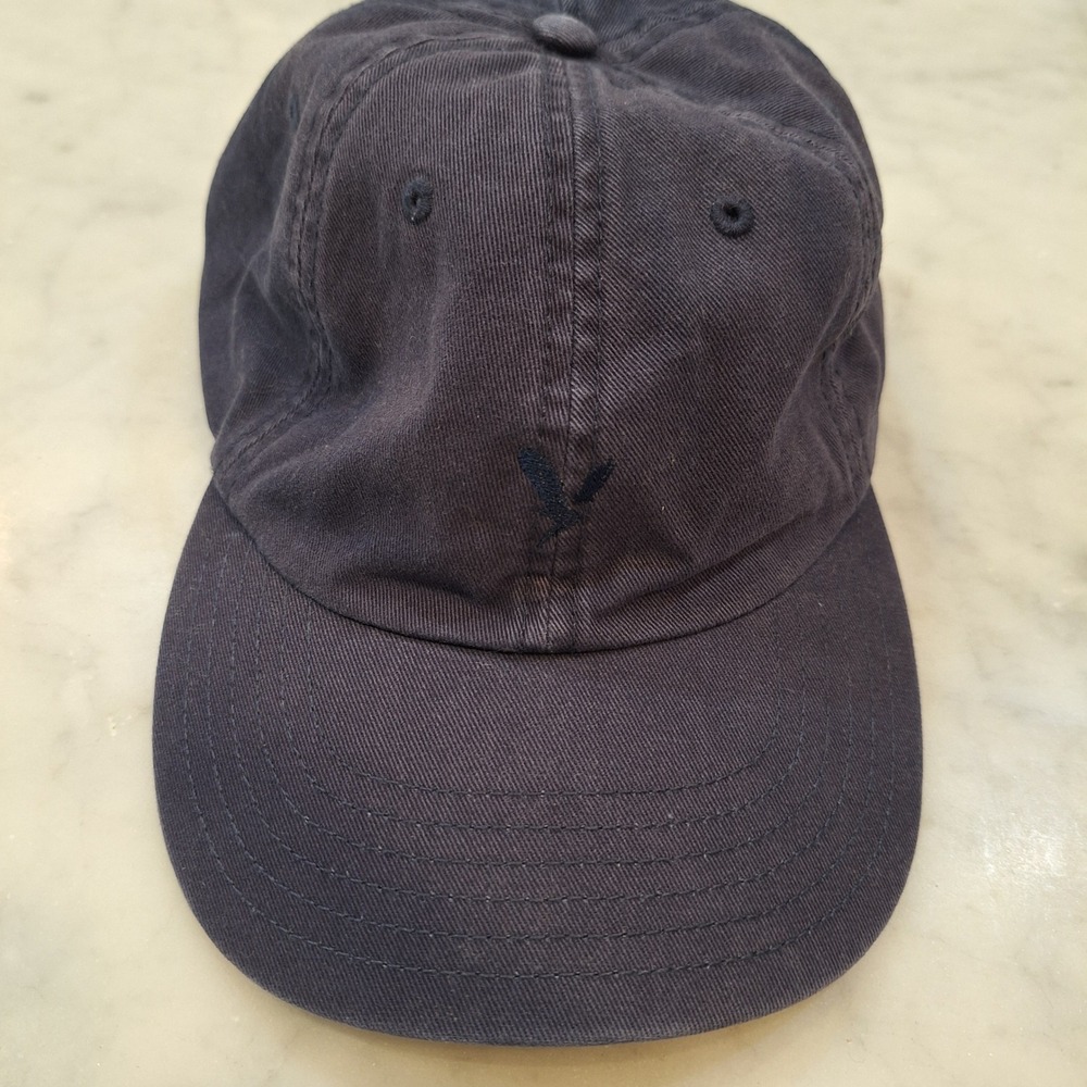 American Eagle Hat Mens OSFA Navy Blue Embroidered Logo Dad Cap Adjustable
